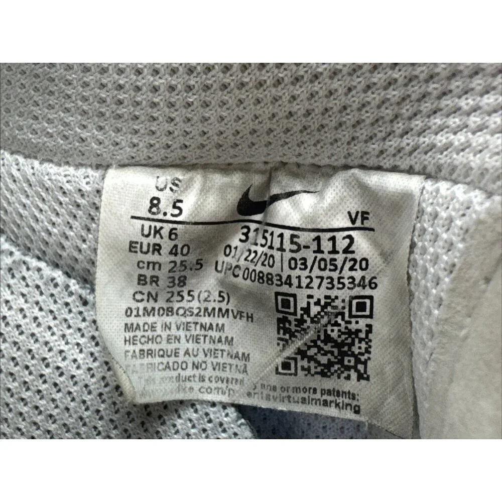 Nike Air Force 1 Shoes Womens 8.5 Low Triple White Athletic Sneakers 315115-112